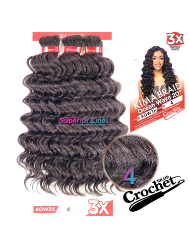 3X Kima Ocean Wave crochet braids (color 4)