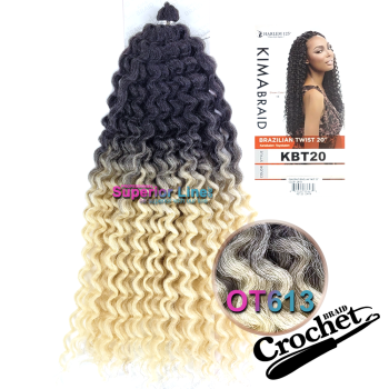 Kima Brazilian Twist Crochet braids extensions (color TT4/613)