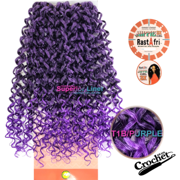 3X Rastafri Hippie crochet braid (color T1B/PURPLE)