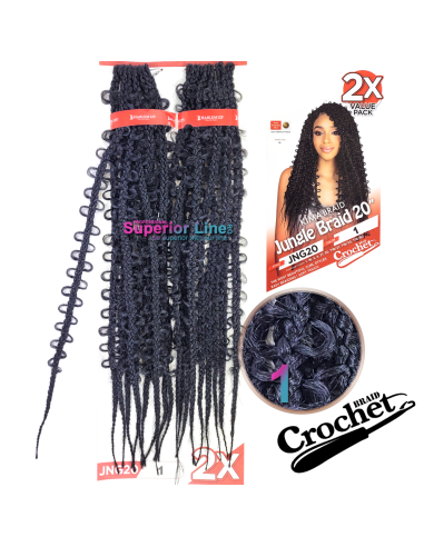 2X Kima Jungle Braid Crochet braids extensions (color 1)