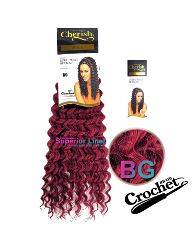 Cherish Bulk Deep Twist crochet braids (color BG)