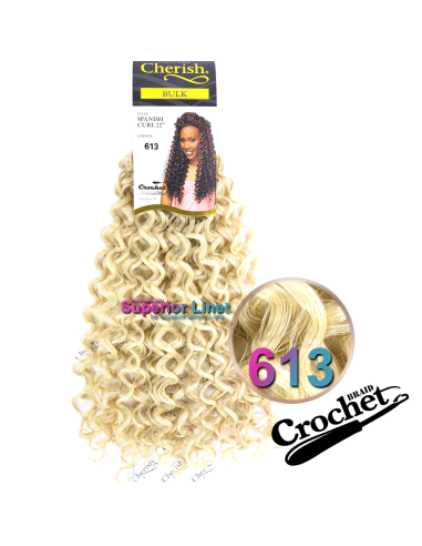 Cherish Bulk Spanish Curl crochet braids (color 613)