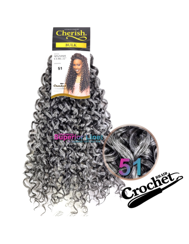 Cherish Bulk Spanish Curl crochet braids (color 51)