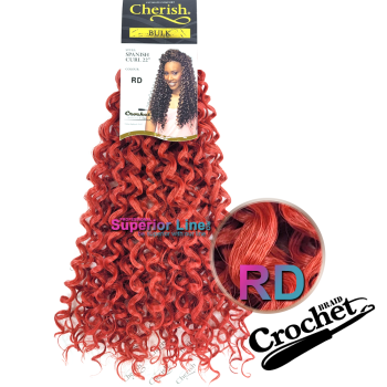 Cherish Bulk Spanish Curl crochet braids (color RD)
