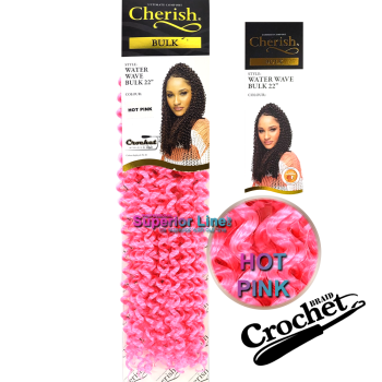 Cherish Bulk Water Wave Crochet braids (color HOT PINK)