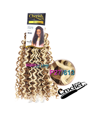 Cherish Bulk Spanish Curl crochet braids (color P27/613)