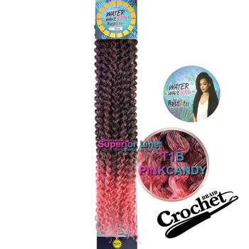 Rastafri Water Wave XXL crochet braid (color T1B/PINKCANDY)