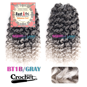Rastafri 2X Bahama crochet braid (color BT1B/GRAY)