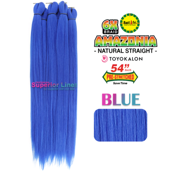 6X Rastafri Amazonia Braid Pre Streched (color BLUE)