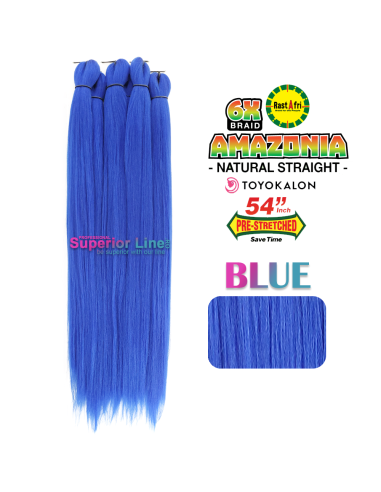 6X Rastafri Amazonia Braid Pre Streched (color BLUE)