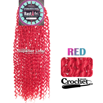 Rastafri Finger Coil crochet braid (color RED)