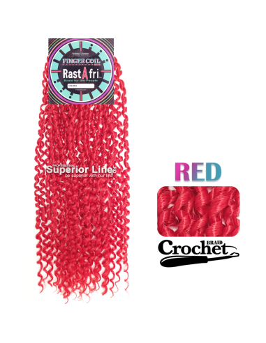 Rastafri Finger Coil crochet braid (color RED)