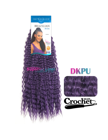 Impression Bulk Brazilian Crochet braids extensions (color DKPU)