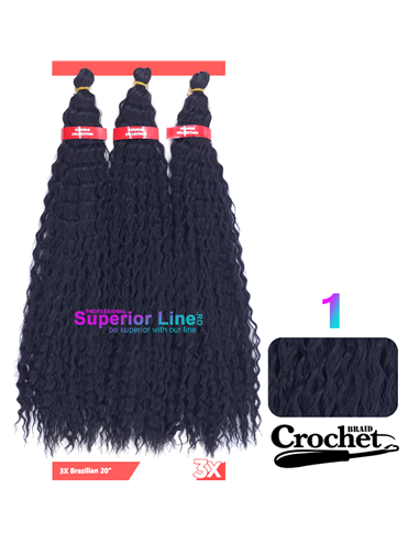 3X Kuknus Brazilian Crochet braids extensions (color 1)